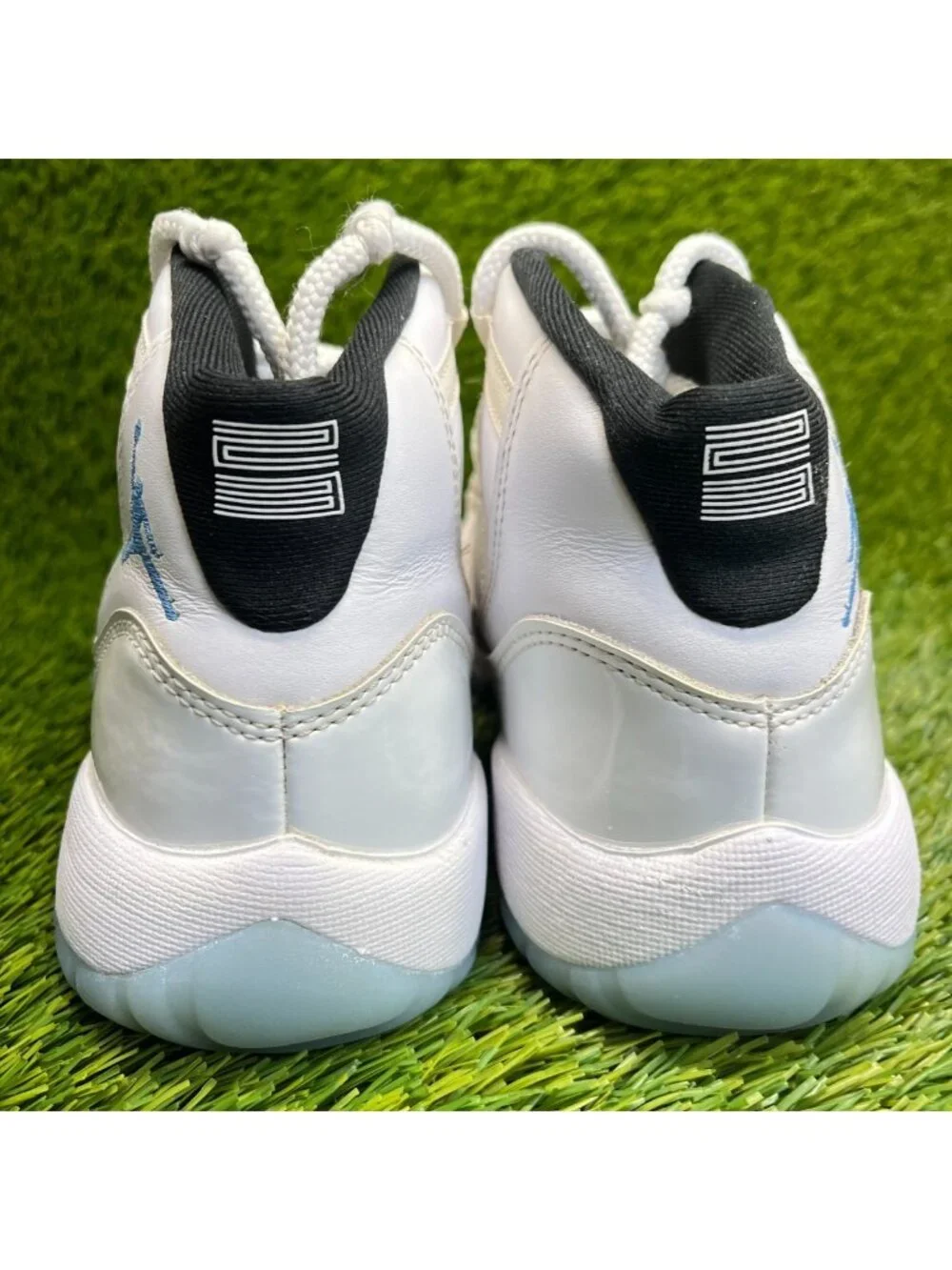 Nike Air Jordan 11 Retro Boys Size 6Y White Blue Athletic Leather Shoes Sneakers